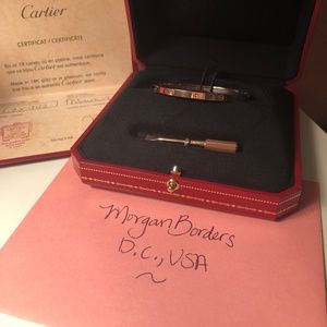 Cartier Small Rose Gold Love Bracelet, Size 16